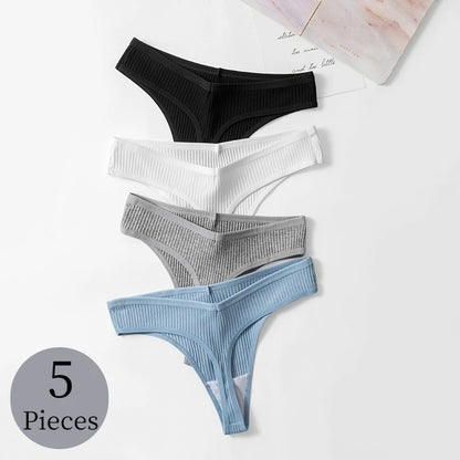 BZEL 5PCS/Set Women's Panties Sexy Lingerie Cotton Thongs G-Strings Comfortable Women Underwear Female Underpants Ladies T-Backs