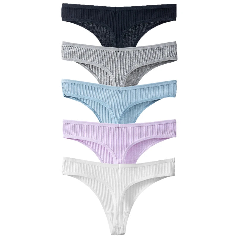 BZEL 5PCS/Set Women's Panties Sexy Lingerie Cotton Thongs G-Strings Comfortable Women Underwear Female Underpants Ladies T-Backs