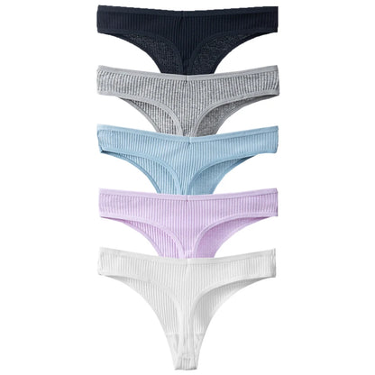 BZEL 5PCS/Set Women's Panties Sexy Lingerie Cotton Thongs G-Strings Comfortable Women Underwear Female Underpants Ladies T-Backs
