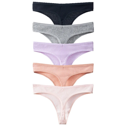 BZEL 5PCS/Set Women's Panties Sexy Lingerie Cotton Thongs G-Strings Comfortable Women Underwear Female Underpants Ladies T-Backs